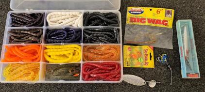 Fishing Bundle! Tackle Box, Lures, Soft Bait, Hooks