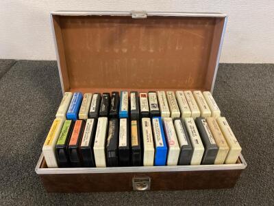 (2) Cases Of Vintage 8-Track Tapes Including; Elvis Presley, Hank Williams, Jimmy Buffett, Burl Ives, Marty Robbins, Buck Owens, The Statler Brothers And More