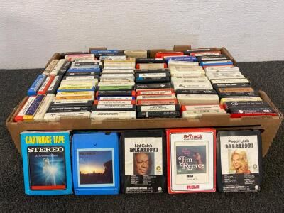 (2) Boxes Of Vintage 8 Track Tapes Including, Barbra Streisand, Barry Manilow, Nat Cole, Peggy Lee, Jim Reeves, Dolly Parton, Nat King Cole, Don Williams And More