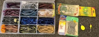 Fishing Bundle! Tackle Box, Lures, Soft Bait, Hooks, Weights