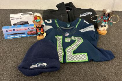 (1) Seahawks Zip Up Jakcet, (1) Seahawks Number 12 Jersey, And More