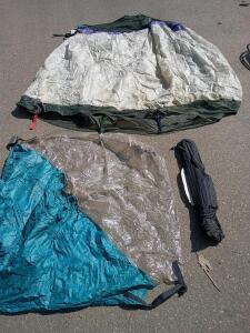 Green /White/Purple 2-Person Camping Tent w/Hardware And Cover