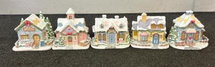 (5) Piece Set Of A Christmas Village Set