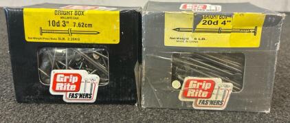 (1) Box Of Grip Rite Bright Box 10D 3&rdquo; And (1) Box Of Grip Rite Bright Box 20D 4&rdquo;
