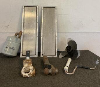 (2) Aluminum Framed Hatchets, Thermal Expansion Tank, And (2) Hitches
