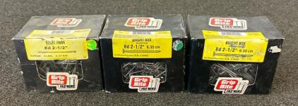 (2) Boxes Of Grip Rite 8D 2-1/2 And (1) Box Of Grip Rite Bright Finish 8D 2-1/2