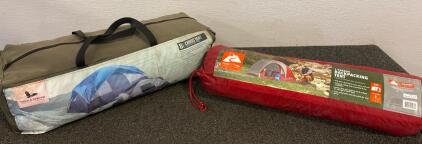 Feild&Stream 8 Person Cross Vent 8x14 Dome Tent, And Ozark Trail 1 Person Backpacking Tent 84&rdquo;Wx48&rdquo;Dx36&rdquo;H