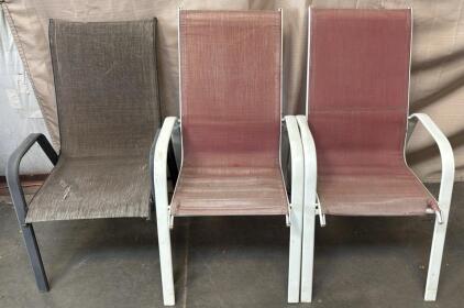 (3) Metal Patio Chairs