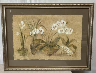 Framed Orchid Painting 37.5&rdquo; L x 28.5&rdquo; H