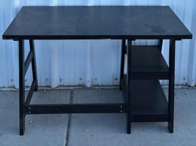 Modern Black Wooden Desk / 20&rdquo; L x 47.5&rdquo; W x 29&rdquo; H