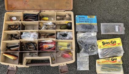Fishing Bundle! Tackle Box, Lures, Soft Bait, Hooks, Weights