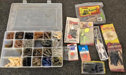 Fishing Bundle! Tackle Box, Lures, Soft Bait, Hooks, Weights