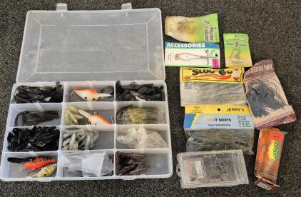 Fishing Bundle! Tackle Box, Lures, Soft Bait, Hooks, Weights