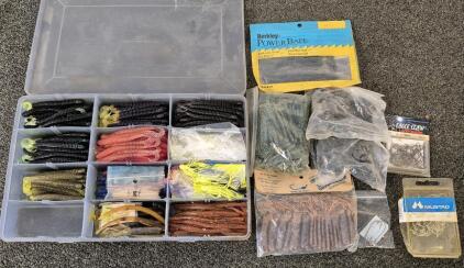 Fishing Bundle! Tackle Box, Lures, Soft Bait, Hooks, Weights