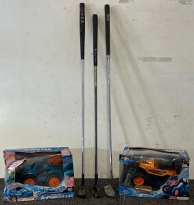 (3) Golf Clubs & (2) Remote Control Trucks