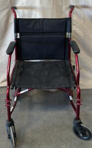 Red Medline Medical Transport Chair