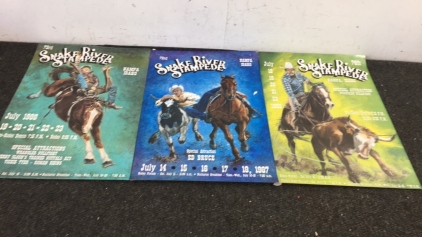 (3) Original Snake River Stampede Posters
