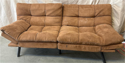 Orange Futon H 2&rsquo; 5&rdquo; W 5&rsquo; 6&rdquo; L 2&rsquo; 5&rdquo;