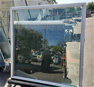 Double-pane White Vinyl Window, Approx. 48x48 inches