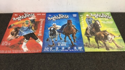 (3) Original Snake River Stampede Posters