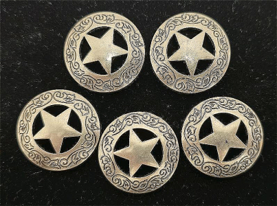 (5) Western Star Style Conchos