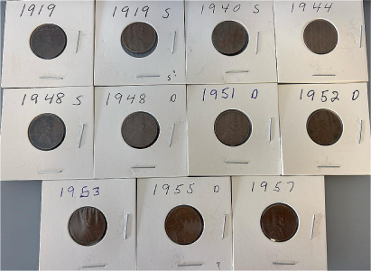 (11) Wheat Pennies 1919-1957
