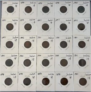 (25) Indian Head Pennies 1895-1901