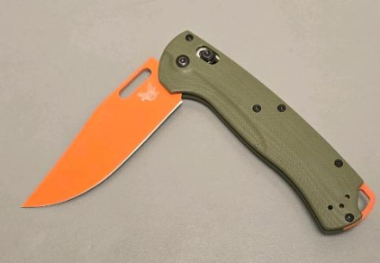Green Handle/Orange Blade Locking Pocket Knife