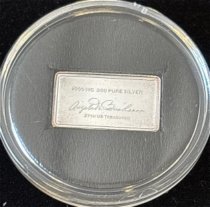 Angela M Buchanan 1000MG .999 Pure Silver 37th US Treasurers