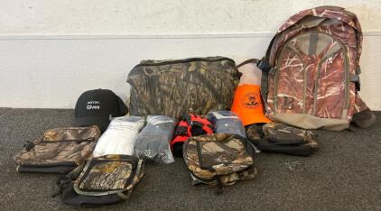 (1) Foldable Pop-Up Hunting Blind, (4) Pairs Of Insulated Gloves, (4) Hunting Pouches, And More