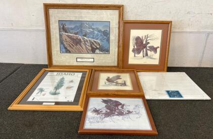(5) Reprinted Pictures In Frames And (1) Return Air Grille