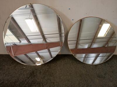 (2) Round Decorative Hanging Mirror 27" and 21"
