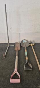 2 Shovels, Hand-Held Rotary Cultivator, Metal Bar