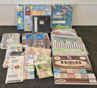 Large Scrapbook Bundle! Scrapbooks, Stickers, Letters, Paper Stacks, Sheet Protector, And More!