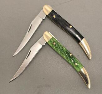 (2) Small "Toothpick" Pocket Knives