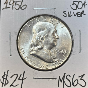 1956 MS63 SILVER FRANKLIN HALF DOLLAR