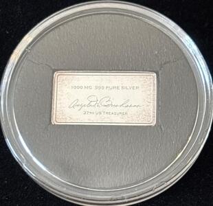 Angela M Buchanan 1000MG .999 Pure Silver 37th US Treasurers
