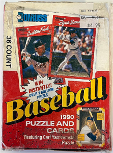 Box Of 1990 Donruss Baseball Puzzle and Cards (36) Sealed Wax Packs