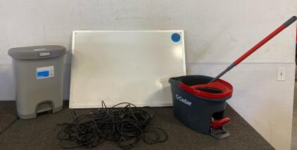 36&rdquo;x24&rdquo; Whiteboard, O-Cedar Mop Bucket And Mop, Room Essentials Step-On Wastebasket And Cables