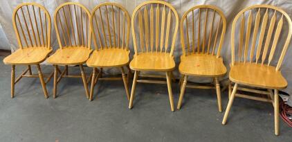 (6) Wooden Chairs H 3&rsquo; .5&rdquo; W 1&rsquo; 4&rdquo; L 1&rsquo; 5&rdquo;