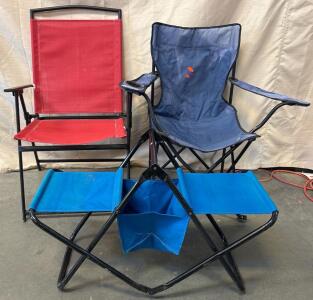 (2) Lawn Chairs and Foot Rest