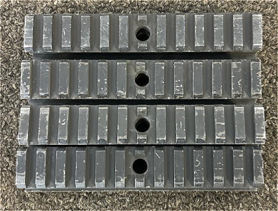 (4) Single Hole Firearm Accessory Rails
