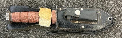 8.5&rdquo;-9&rdquo; Hunting Blade With Leather Sheath and Sharpening Stone