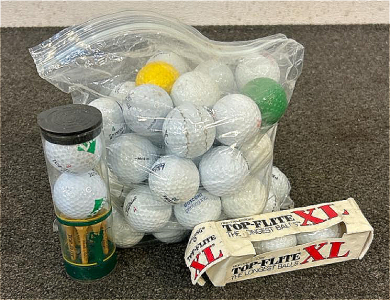 (50+) Variety Of Different Gold Balls Including Top-Flite