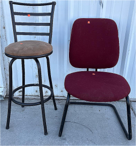 Bar Chair and Red Office Chair