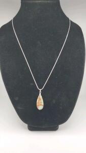 Snake Skin Jasper Teardrop .925 Necklace