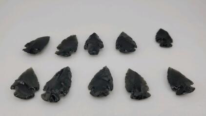 (10) Obsidian Arrowheads