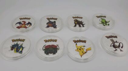 (8) Pok&eacute;mon Silver Plated Collector Coins