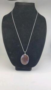 119.80 CT Rainbow Dragon Veins Agate Gemstone .925 Necklace