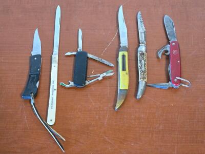 (6) Assorted Vintage Folding Knives: Gerber, Swiss, & More!